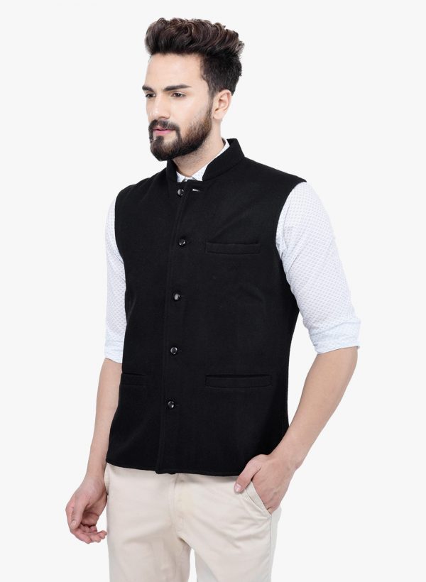 Black Wool Modi Jacket – Owncraft Online Woolen Clothing Store