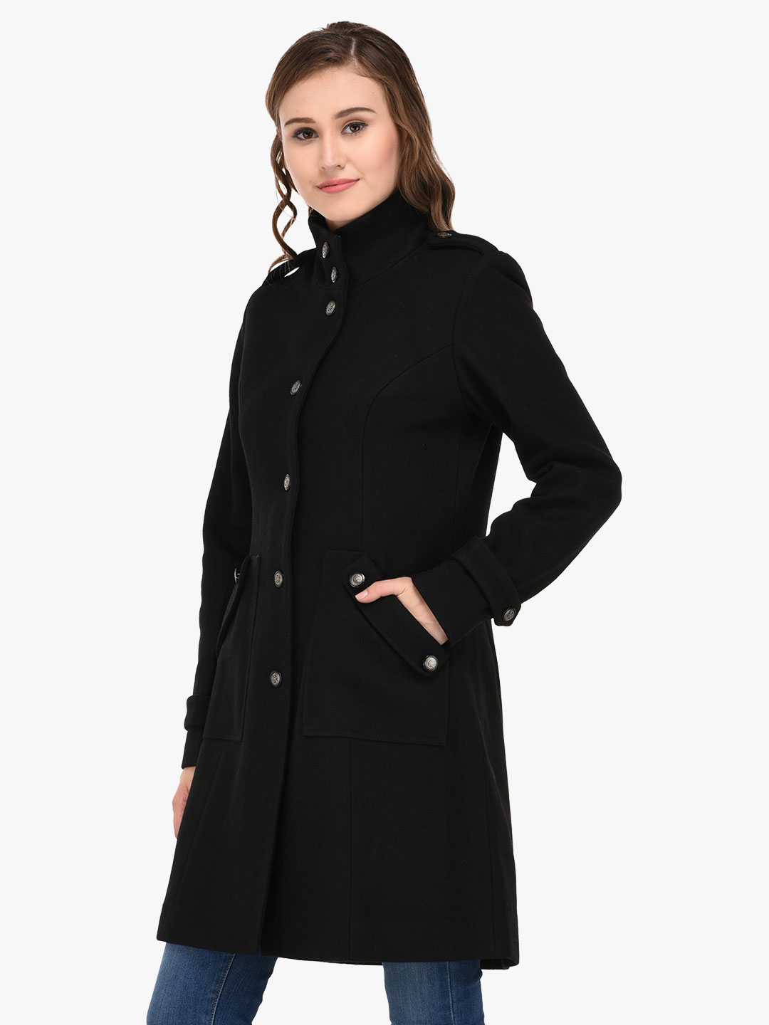 Black Wool High Neck Coat – Owncraft Online Woolen Clothing Store