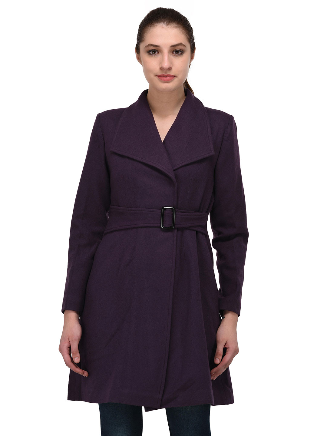 purple wool coat