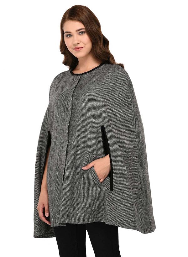 Black & White Wool Cape – Owncraft Online Woolen Clothing Store