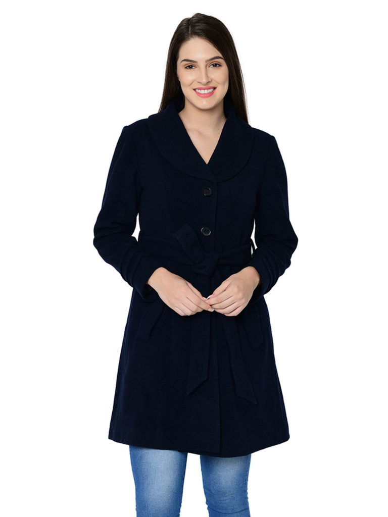 navy wool coat outfit