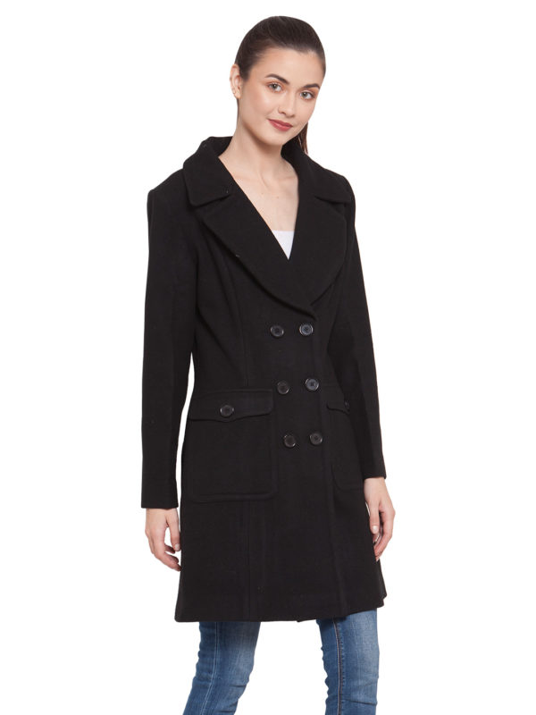 Women’s Black Woolen Coat – Owncraft Online Woolen Clothing Store