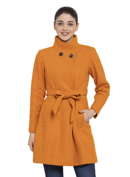 Orange Solid Wool Coat – Owncraft Online Woolen Clothing Store