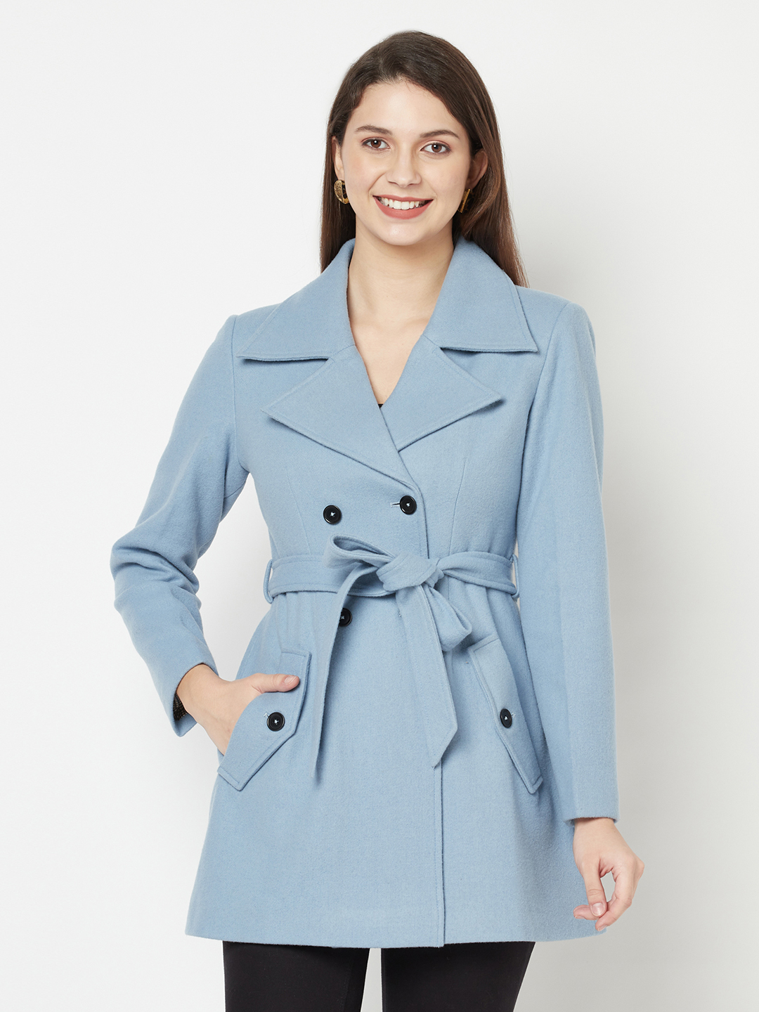 Buy Threadbare Blue Double Breasted Tailored Coat from the Next UK