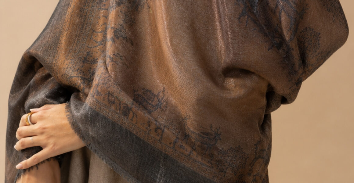 Zari Wool Stole for Women