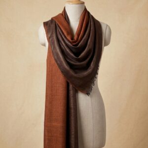 Brown Reversible Zari Wool Stole